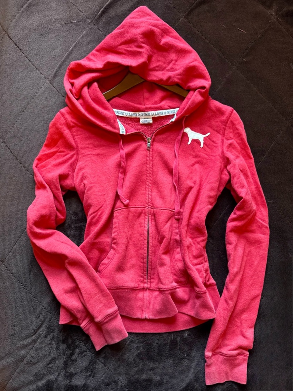 2000s PINK Victoria's Secret zip up hoodie with embroidery